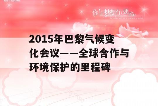 2015年巴黎气候变化会议——全球合作与环境保护的里程碑